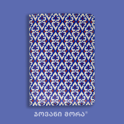 Blue vegan leather passport holder with Affection print by Giovanni Morra
