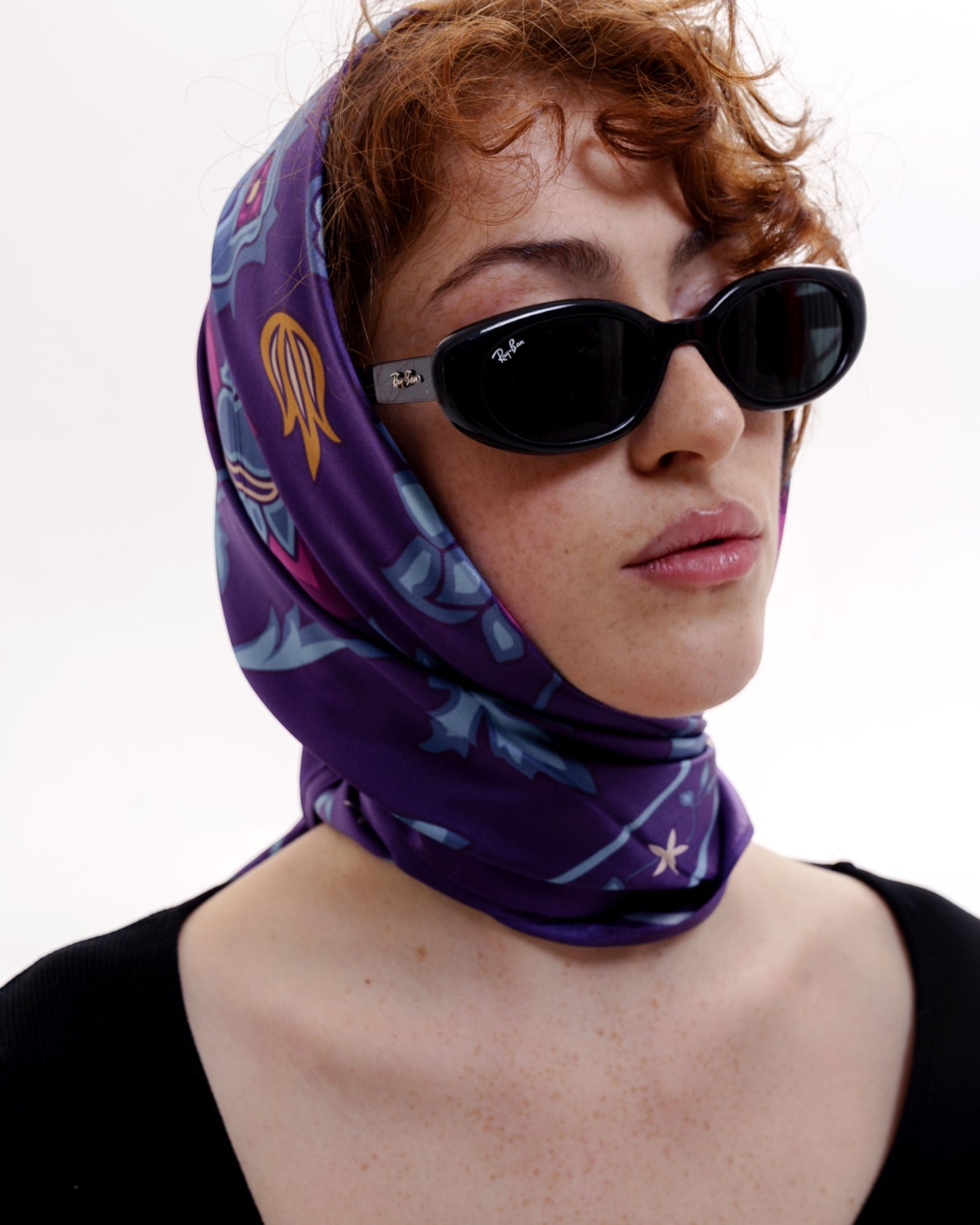 შარფი - ნიმფა - ნატურალური აბრეშუმი - იისფერი