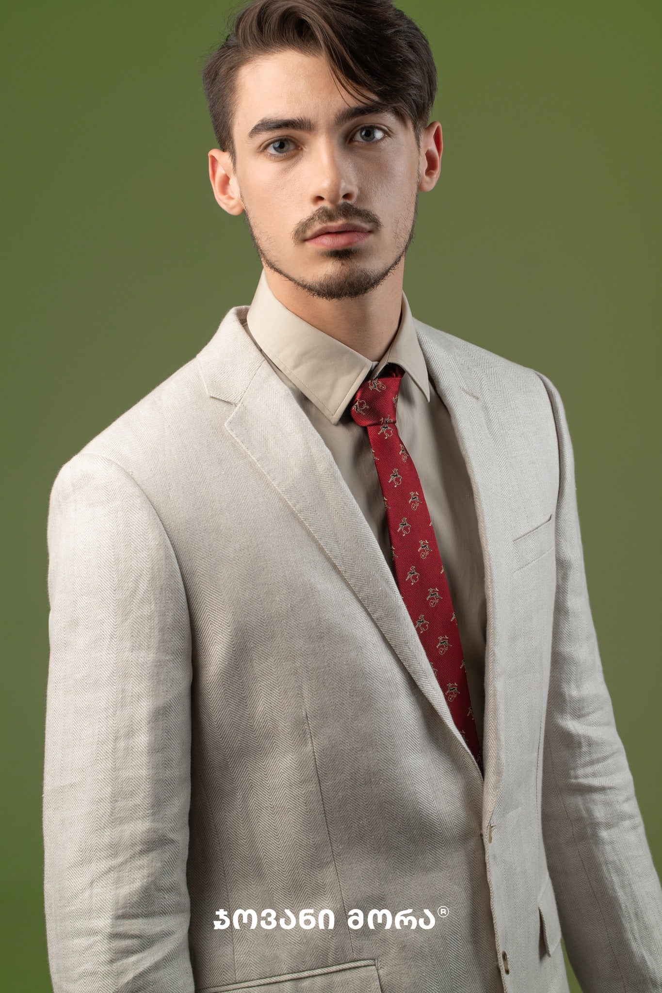 ჰალსტუხი - ირმის ნახტომი - ნატურალური აბრეშუმი - წითელი
